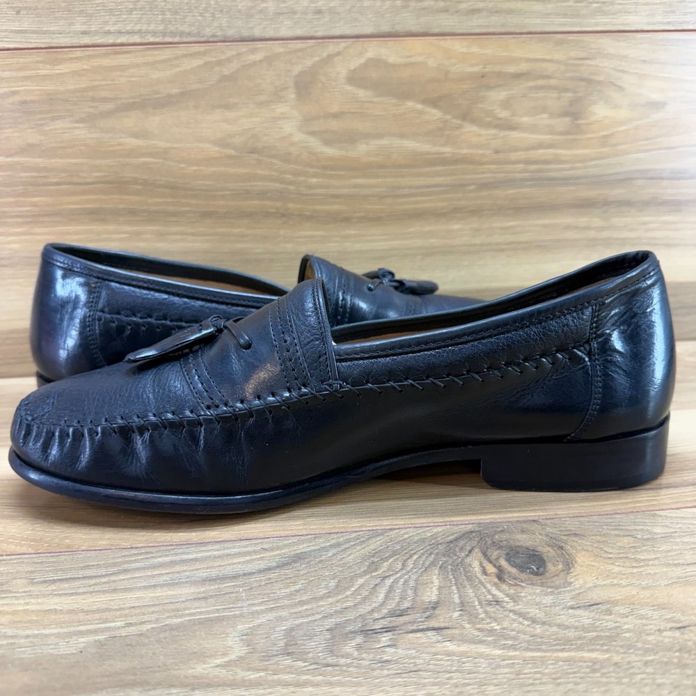 BRASSBOOT Walking Gloves Mens‎ 10.5 M Black Leather Tassel Loafers Dress Shoes - Picture 6 of 11